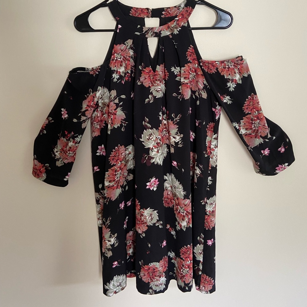 Floral print off the shoulder dress